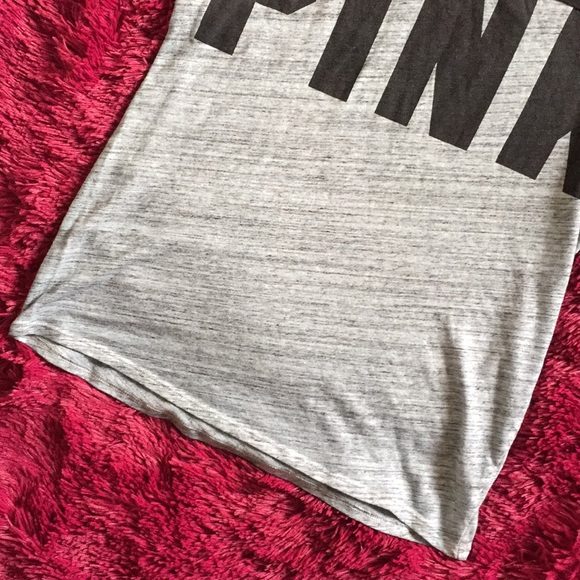 PINK Victoria’s Secret grey & black v-cut t-shirt - Picture 3 of 7